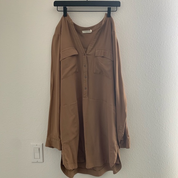 LUSH Split Neck Shirt Dress. - Picture 2 of 3